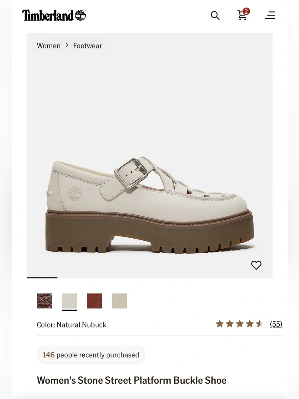 ✨ NWB - Timberland Stone Street Platform Buckle Shoe - Women’s 8.5